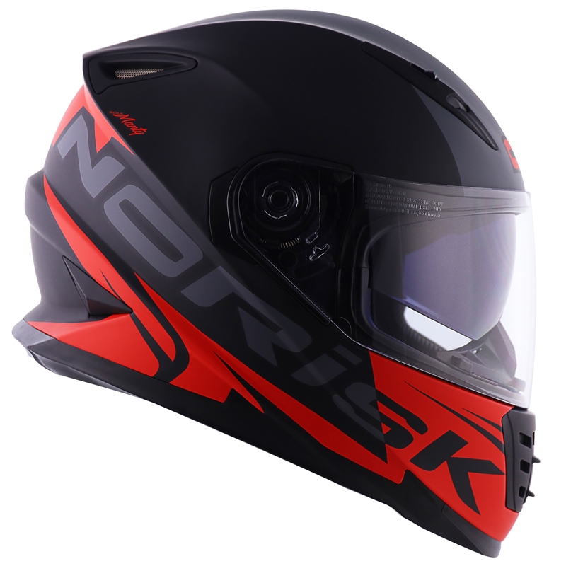 Capacete Norisk FF302 Manty Preto/Vermelho Fosco (Viseira Solar) - Grid ...