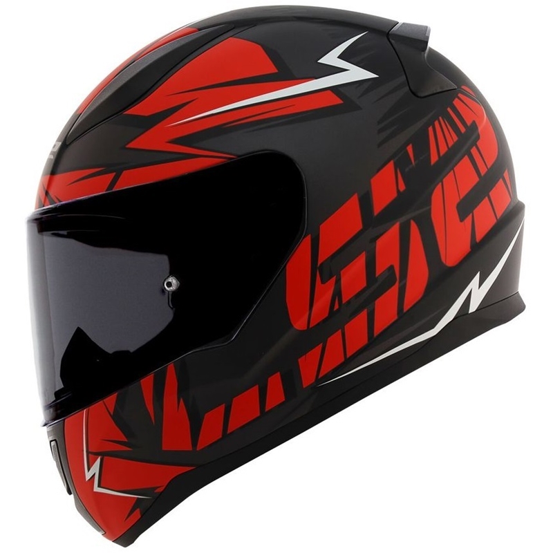 Capacete LS2 FF353 Rapid Cromo Preto/Vermelho Fosco - Grid Motors