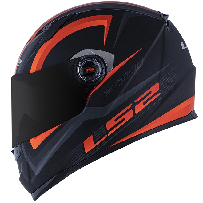 Capacete LS2 FF358 Sigma - Preto/Laranja Fosco - Grid Motors