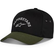 Boné Alpinestars Arced Preto/Verde Militar - Grid Motors