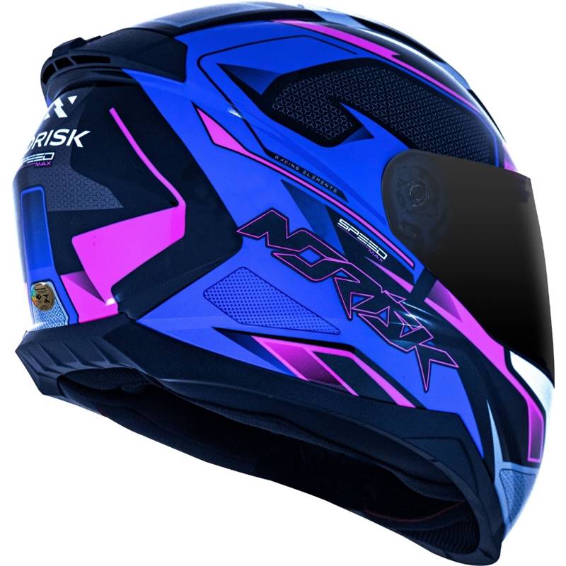 Capacete Norisk Razor Speedmax Preto/Roxo - Grid Motors