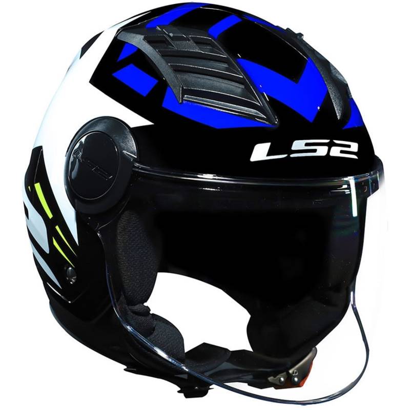 Capacete LS2 Airflow OF562 Starwar - Branco/Azul (Aberto)