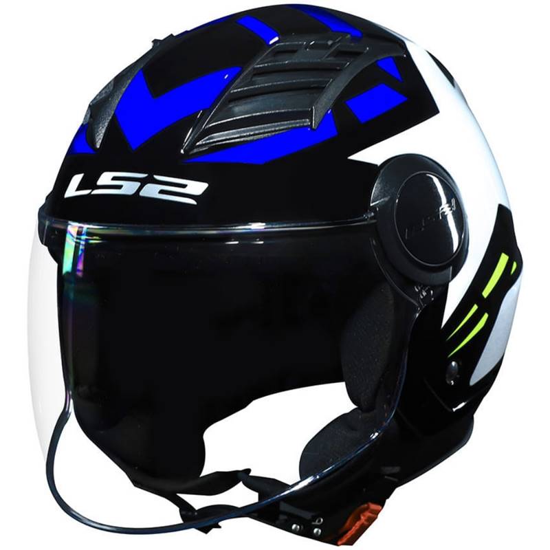 Capacete LS2 Airflow OF562 Starwar - Branco/Azul (Aberto)