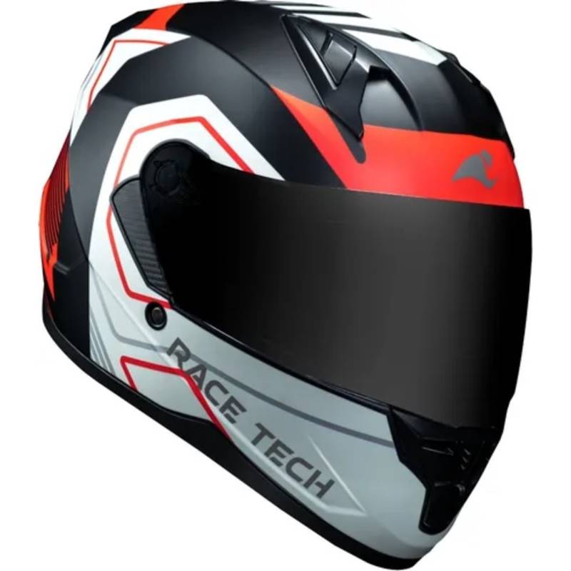 Capacete Race Tech Sector Exilio - Branco/Preto/Laranja - Grid Motors