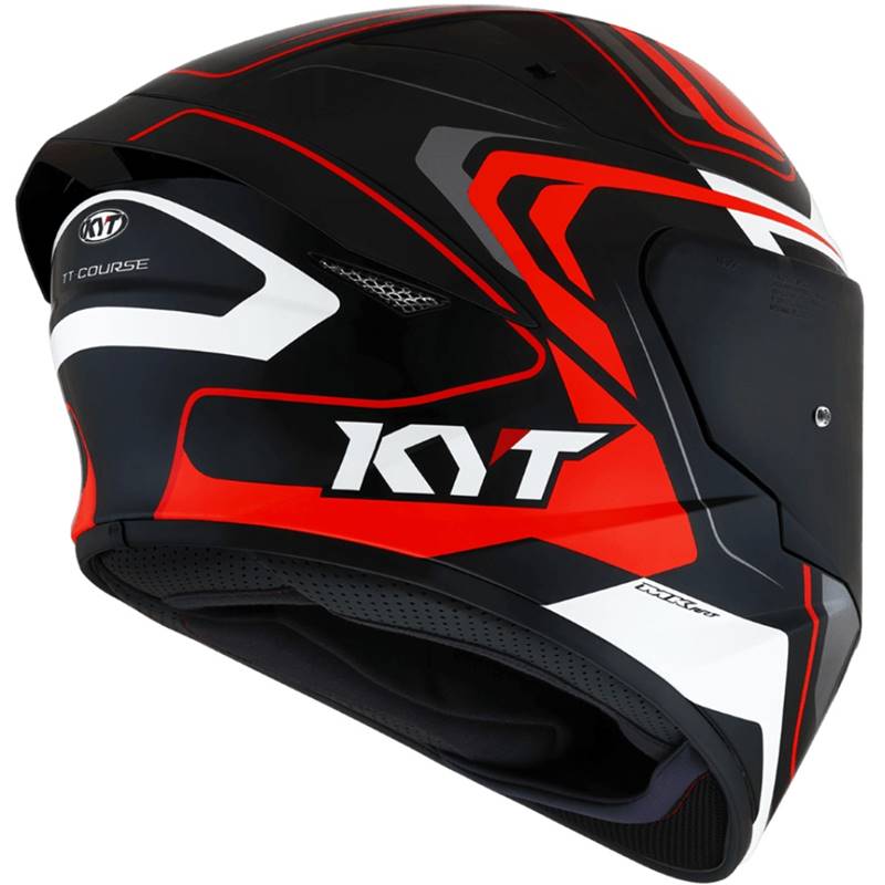 Capacete KYT TT Course Overtech Preto/Laranja Grid Motors