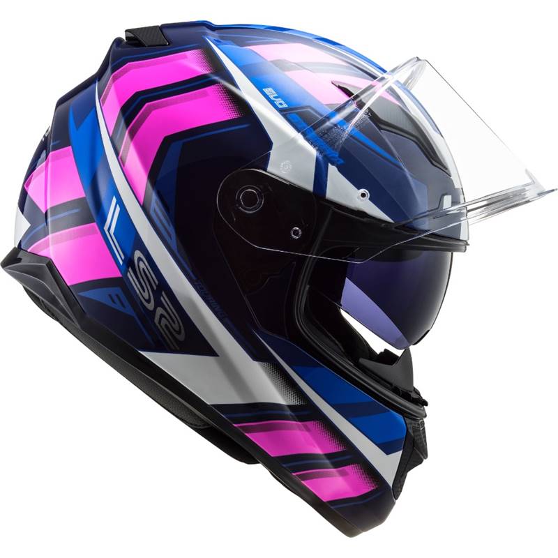 Capacete LS2 FF320 Stream Loop - Azul/Rosa Florescente - Grid Motors