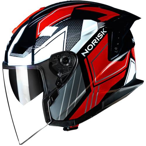 Capacete Norisk Downtown Provenza (Aberto) - Preto/Vermelho - Grid Motors