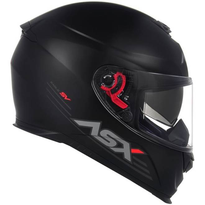 Capacete ASX Eagle SV Solid Preto Fosco Grid Motors