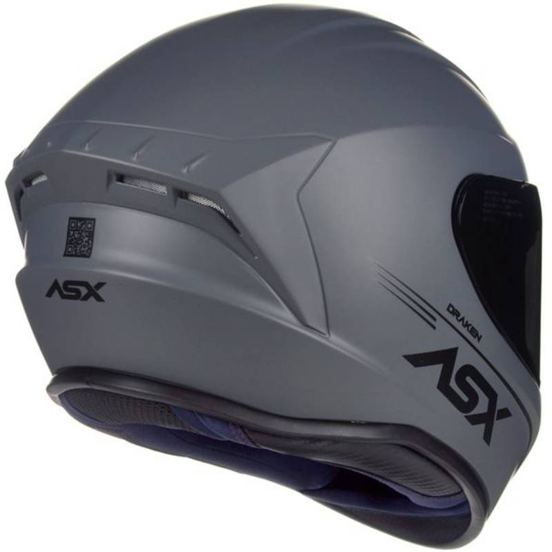 Capacete ASX Draken Solid Cinza Fosco Grid Motors