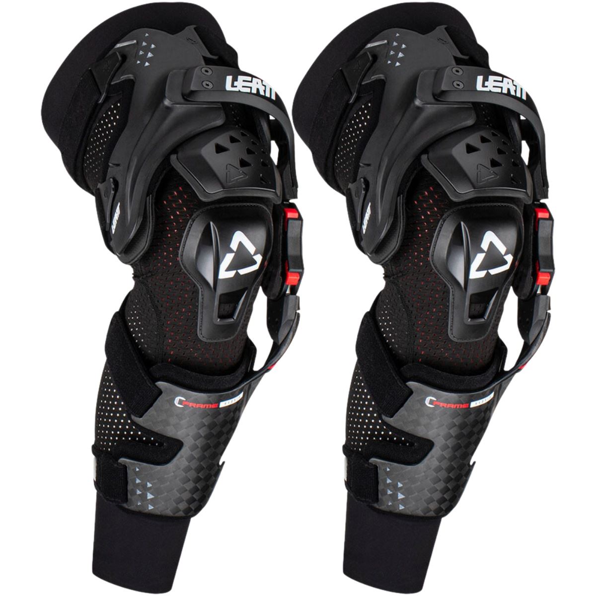 Joelheira Leatt Brace CFrame Hybrid Preto Grid Motors