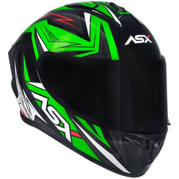 Capacete ASX Draken Vector - Preto/Verde/Branco - Grid Motors