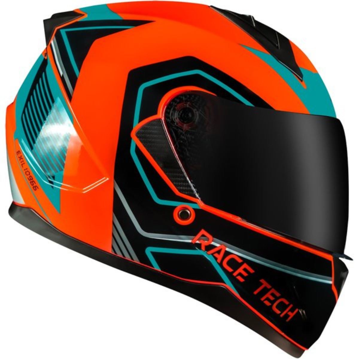 Capacete Race Tech Sector Exilio - Preto/Verde/Laranja - Grid Motors