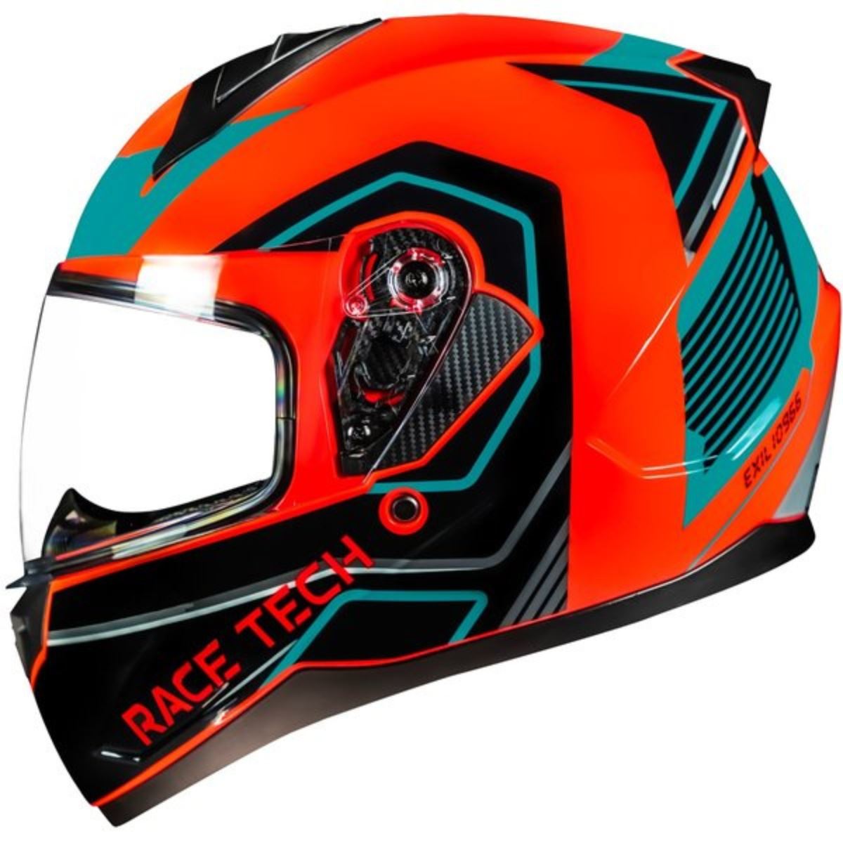 Capacete Race Tech Sector Exilio - Preto/Verde/Laranja - Grid Motors