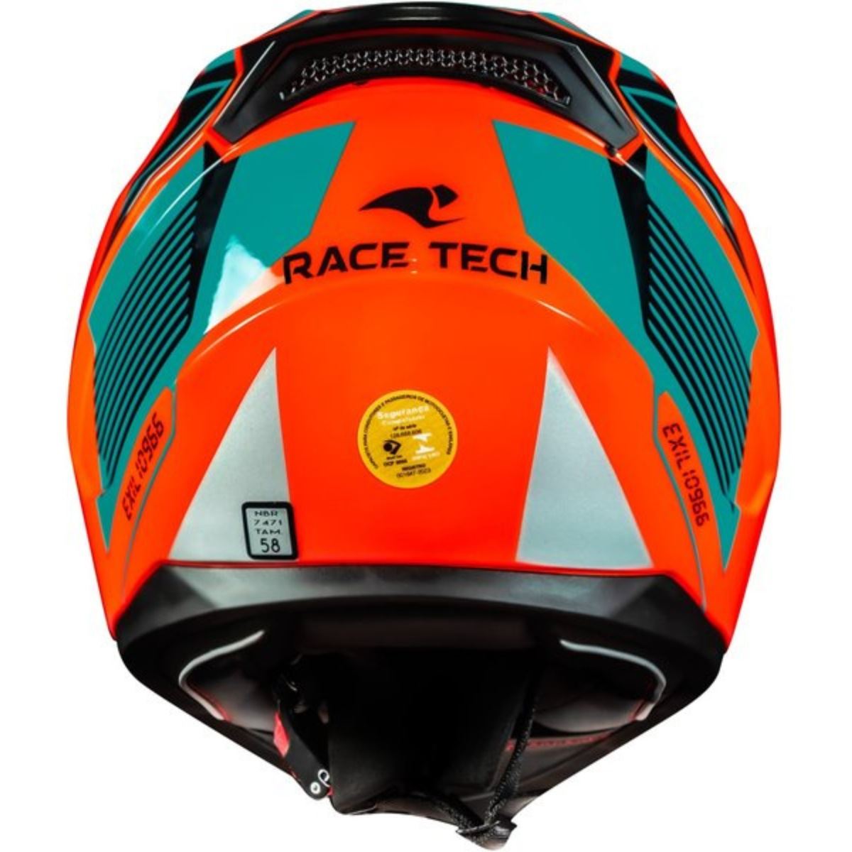 Capacete Race Tech Sector Exilio - Preto/Verde/Laranja - Grid Motors