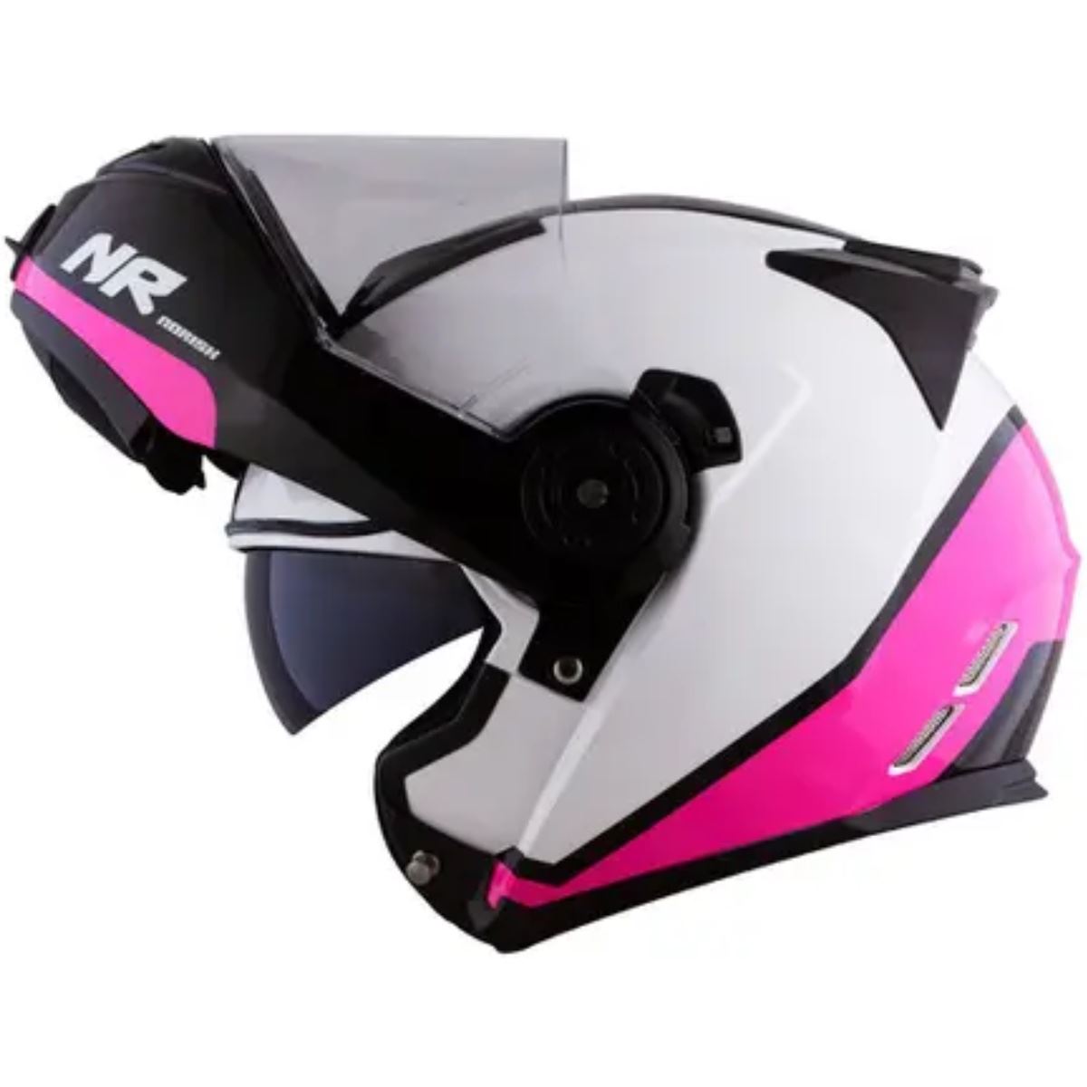 Capacete Norisk Route FF345 Articulado Chance - Branco/Rosa/Preto ...