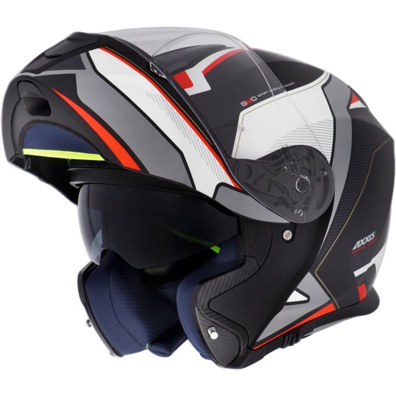 Capacete Axxis Gecko SV Capital B5 Vermelho Fosco Grid Motors