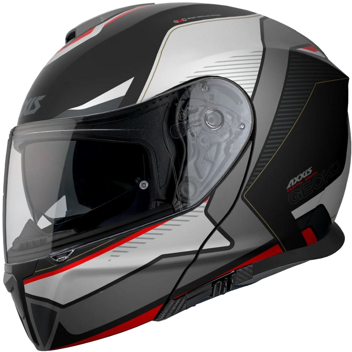 Capacete Axxis Gecko SV Capital B5 Vermelho Fosco Grid Motors