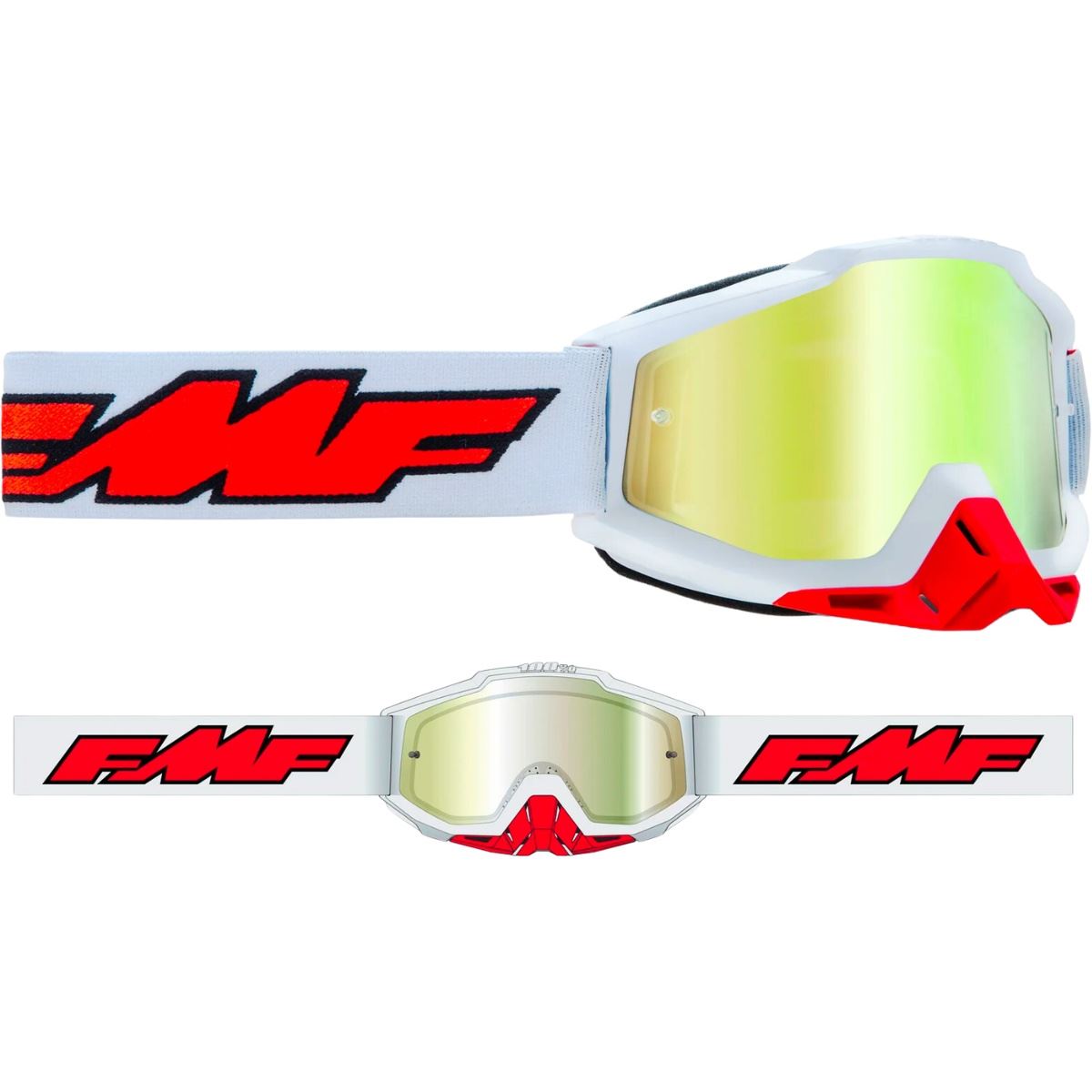 Óculos FMF Powerbomb Rocket Branco Espelhado Grid Motors