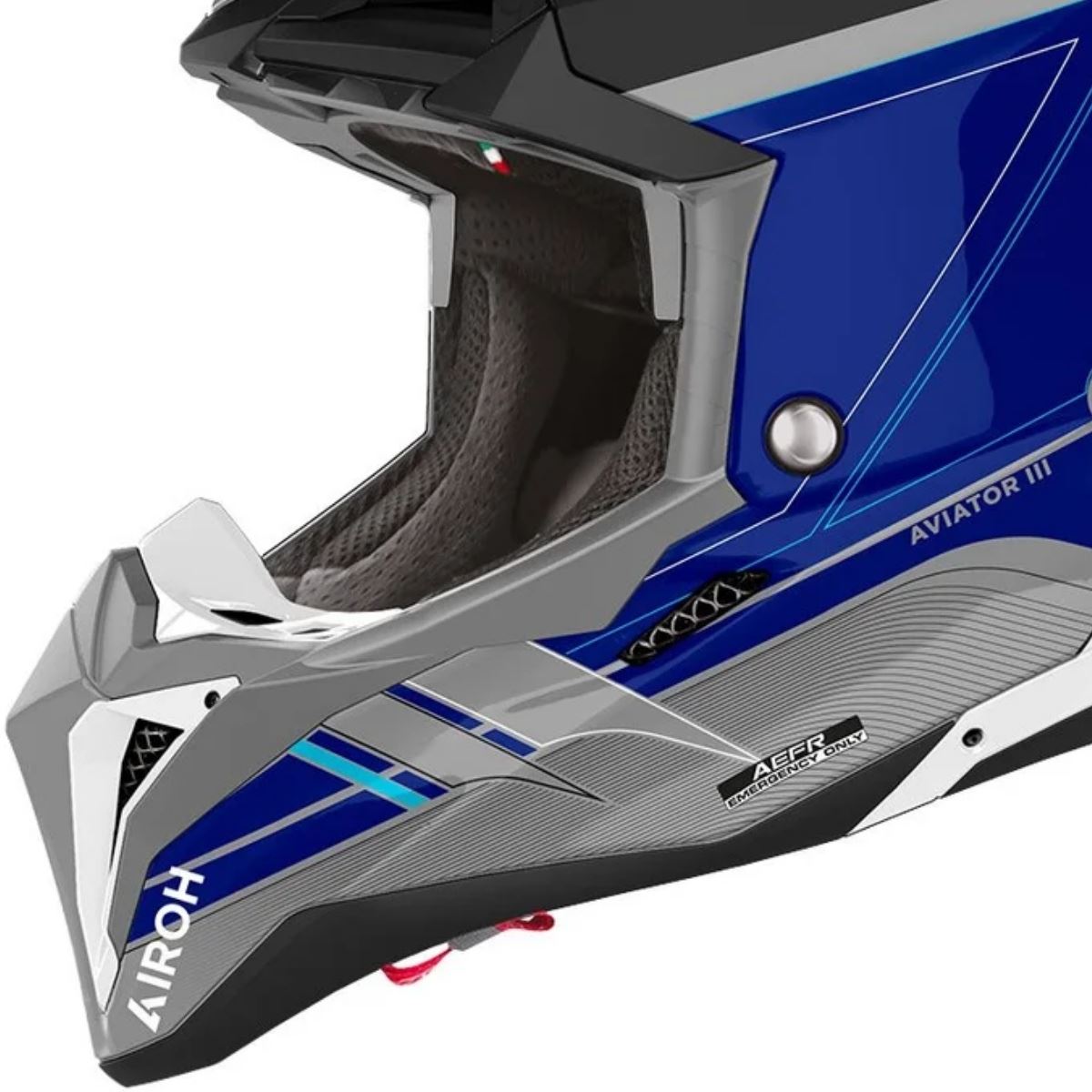 Capacete Airoh Aviator 3 Saber Azul - Grid Motors