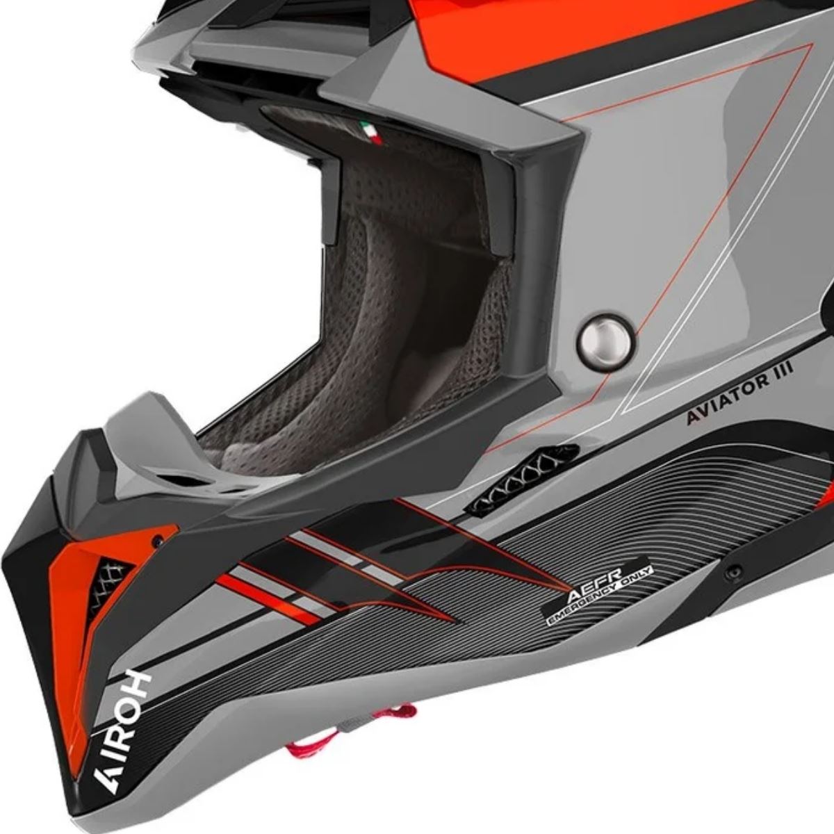 Capacete Airoh Aviator 3 Saber Laranja - Grid Motors