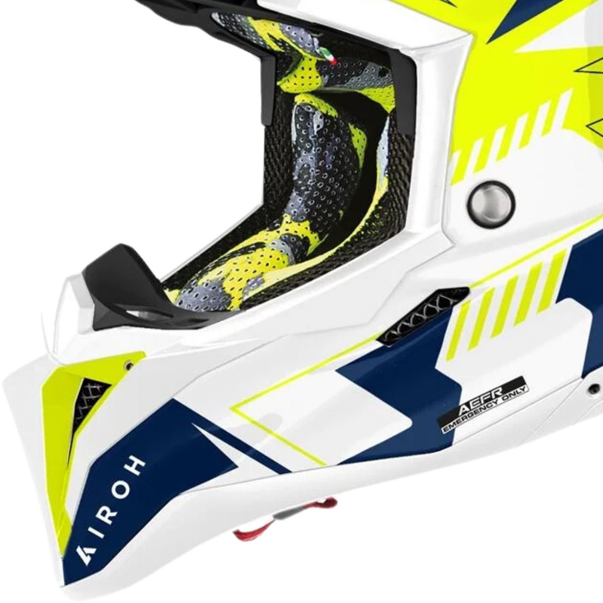 Capacete Airoh Aviator 3 Spin Amarelo/Azul - Grid Motors
