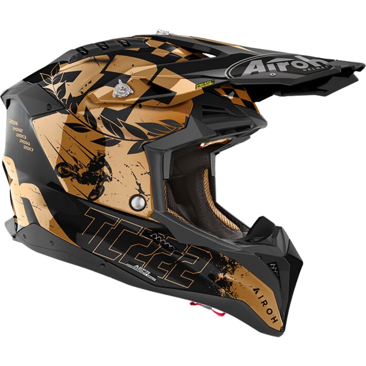 Capacete Airoh Aviator 3 The Legend (TC 222) Chrome Preto/Dourado ...