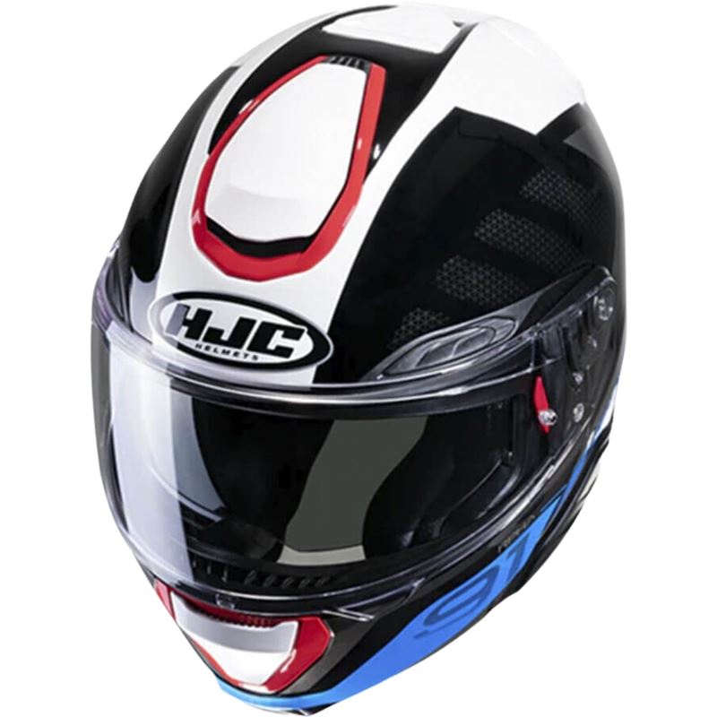 Junel Rafino Capacete HJC RPHA 91 Rafino - Preto/Branco/Azul/Vermelho (Articulado ...