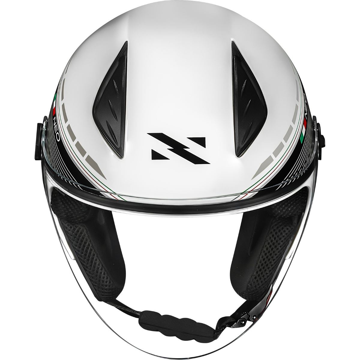 Capacete Norisk Neo Grand Prix Italy (Aberto) Preto/Branco Brilho