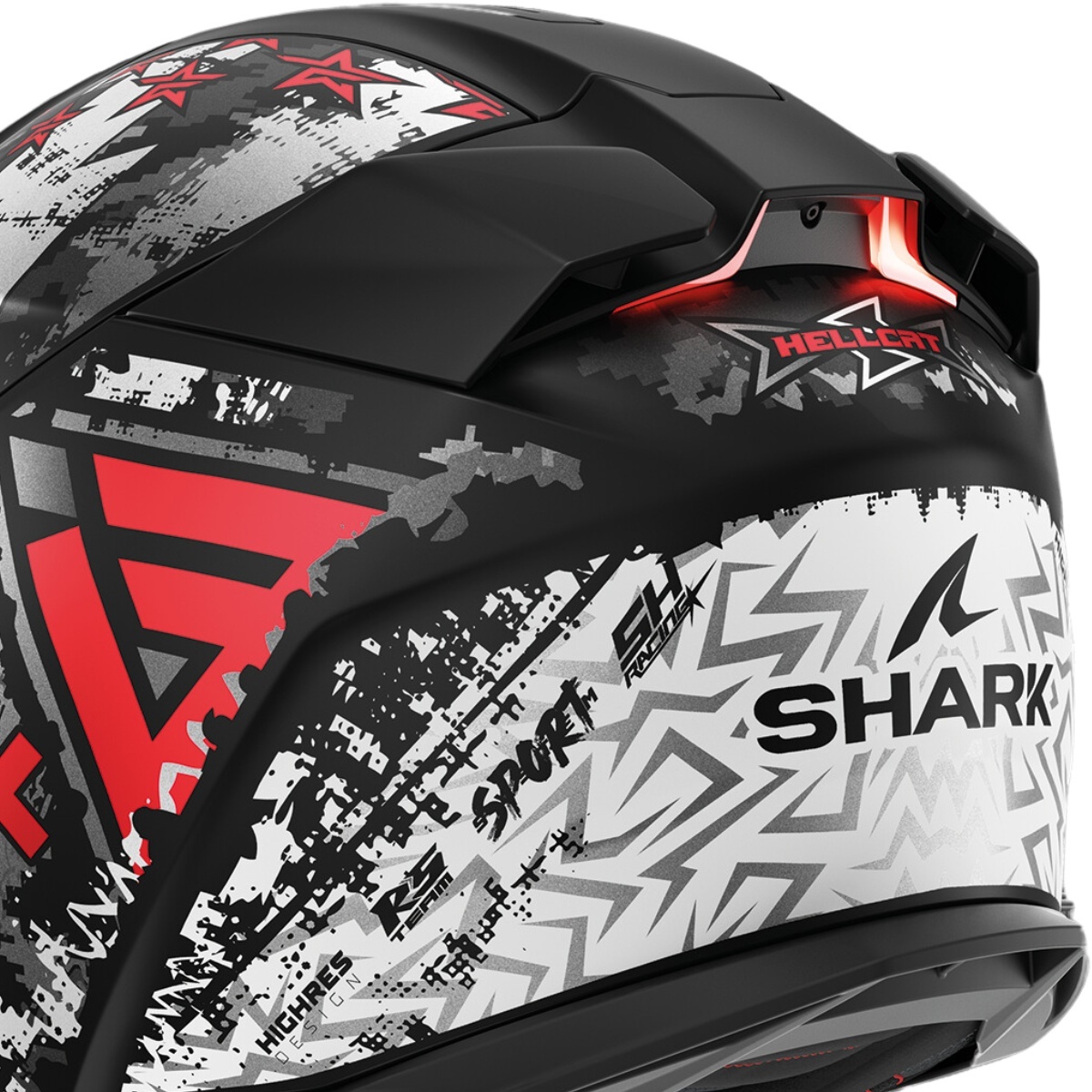 Casco Moto Integrale SHARK Skwal I3 HELLCAT - Con Luci LED E Schermo Fumé Incluso - Omologazione ECE 22.06 - Taglia S (55-56 Cm) - 5