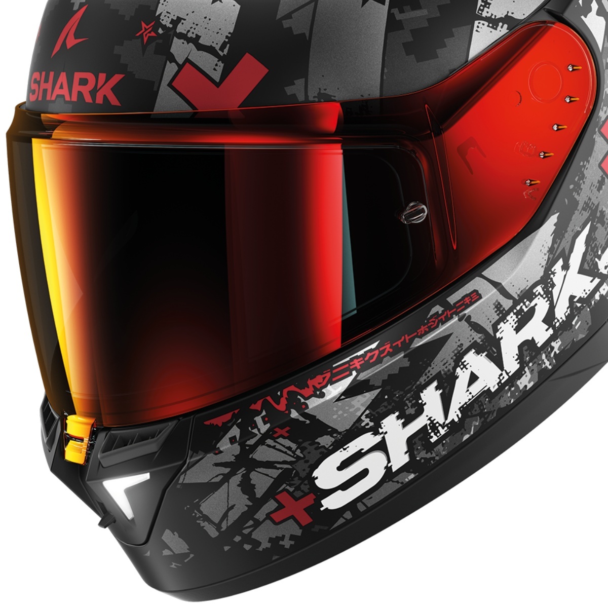 SHARK Skwal I3 HELLCAT Casco Moto Integrale Con Luci LED E Stop, Schermo Fumé Incluso, Omologazione ECE 22.06, Taglia M (57/58cm)