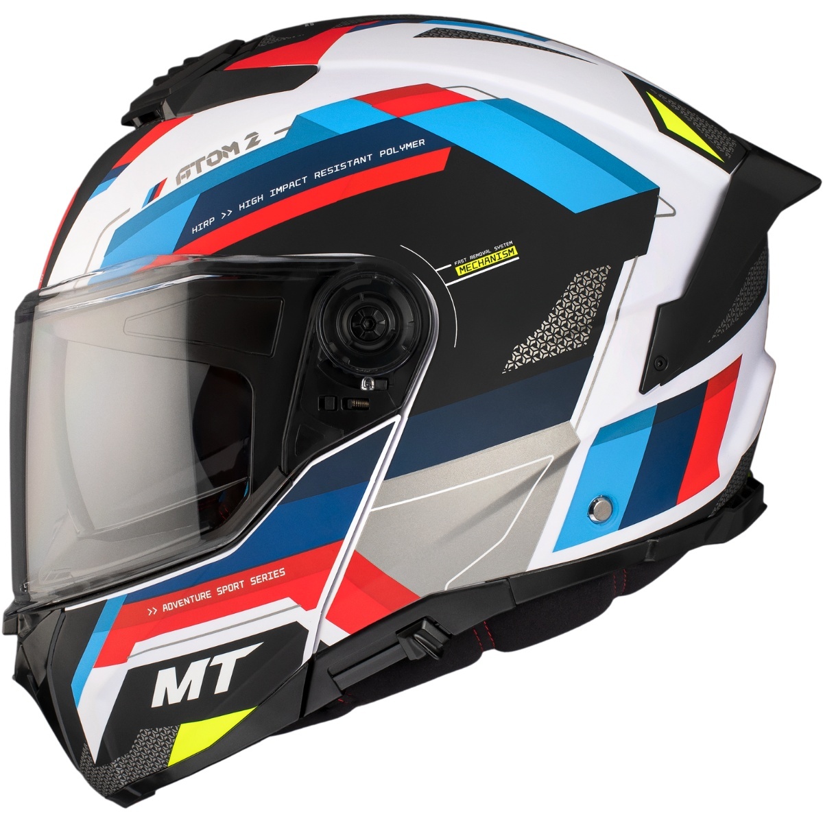 Capacete MT Atom 2 SV Bast A0 Pearl - Branco (Articulado)