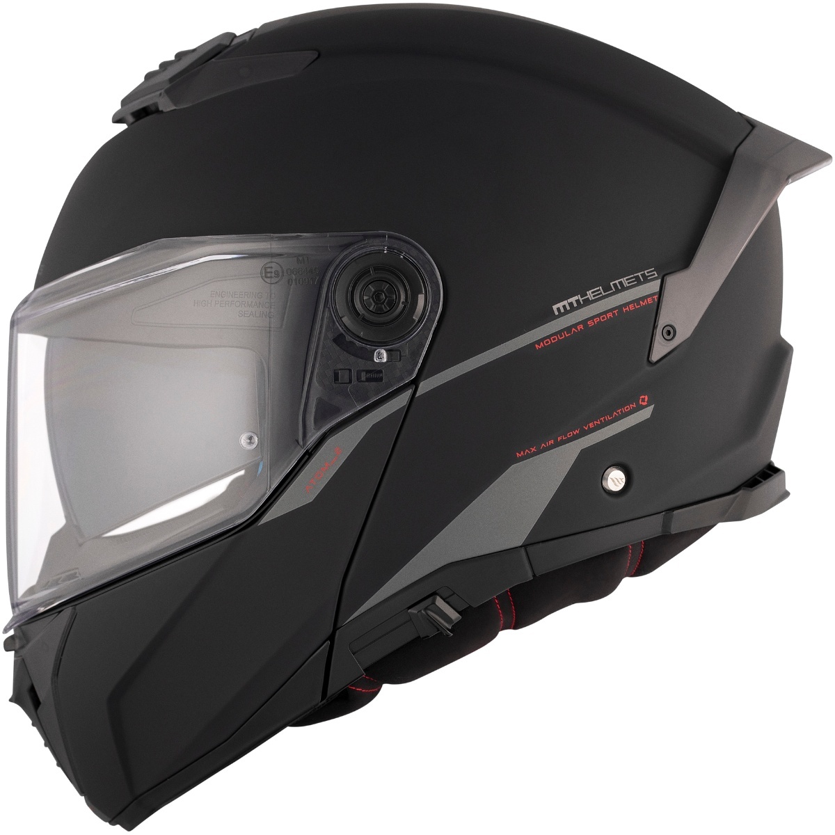 Capacete MT Atom 2 SV Solid A1 - Preto Fosco (Articulado)