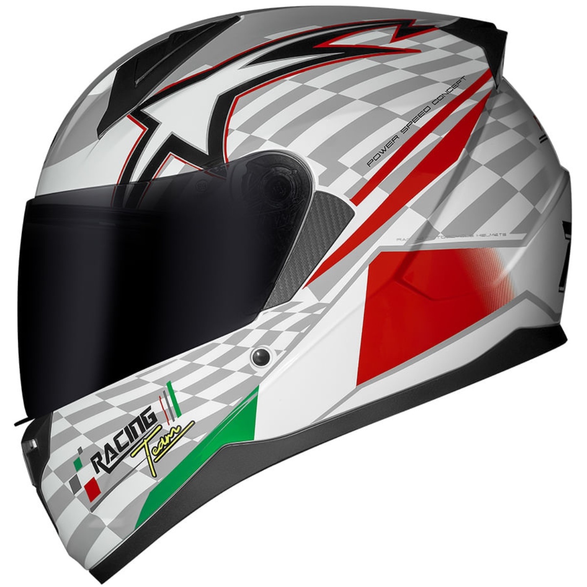 Capacete Race Tech Sector Grid Itália - Verde/Branco/Vermelho - Grid Motors