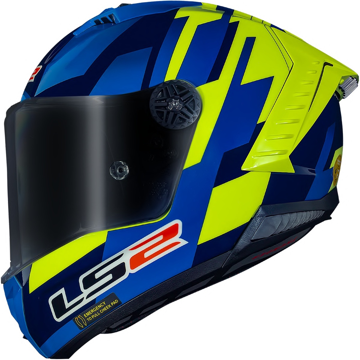 Capacete LS2 Thunder Gas - Azul/Amarelo Fluor - Grid Motors