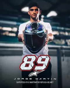 Imagem 5 de Capacete Alpinestars Supertech R10 Martinator LE R01 Azul/Roxo/Vermelho (Fibra de Carbono)