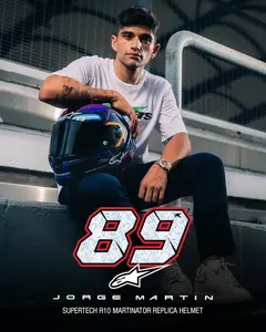 Imagem 4 de Capacete Alpinestars Supertech R10 Martinator LE R01 Azul/Roxo/Vermelho (Fibra de Carbono)