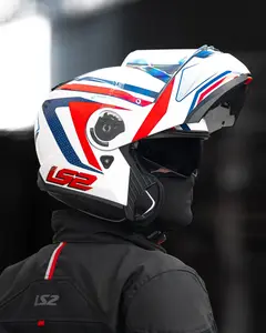 Imagem 14 de Capacete LS2 Strobe 2 FF908 Phantom Branco/Azul/Vermelho (Articulado)