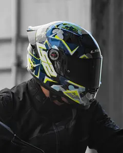 Imagem 8 de Capacete LS2 FF358 S Camo - Azul/Amarelo