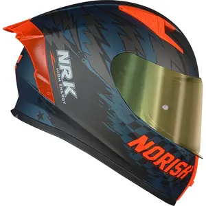 Imagem 3 de Capacete Norisk Flow Daytona - Azul/Laranja Fosco