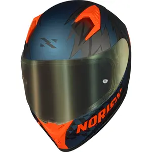 Imagem 4 de Capacete Norisk Flow Daytona - Azul/Laranja Fosco