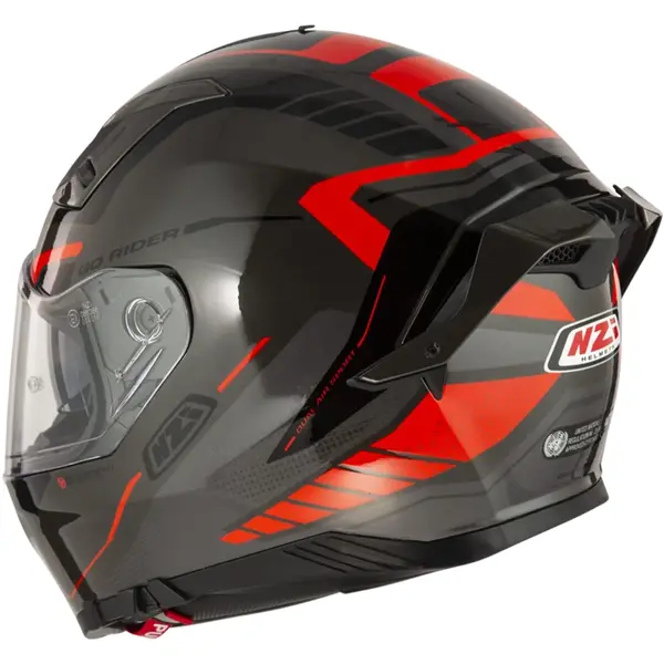 Capacete NZI Go Rider Motion - Cinza/Vermelho/Preto - Grid Motors