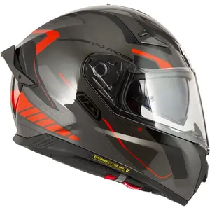Imagem 2 de Capacete NZI Go Rider Motion - Cinza/Vermelho/Preto