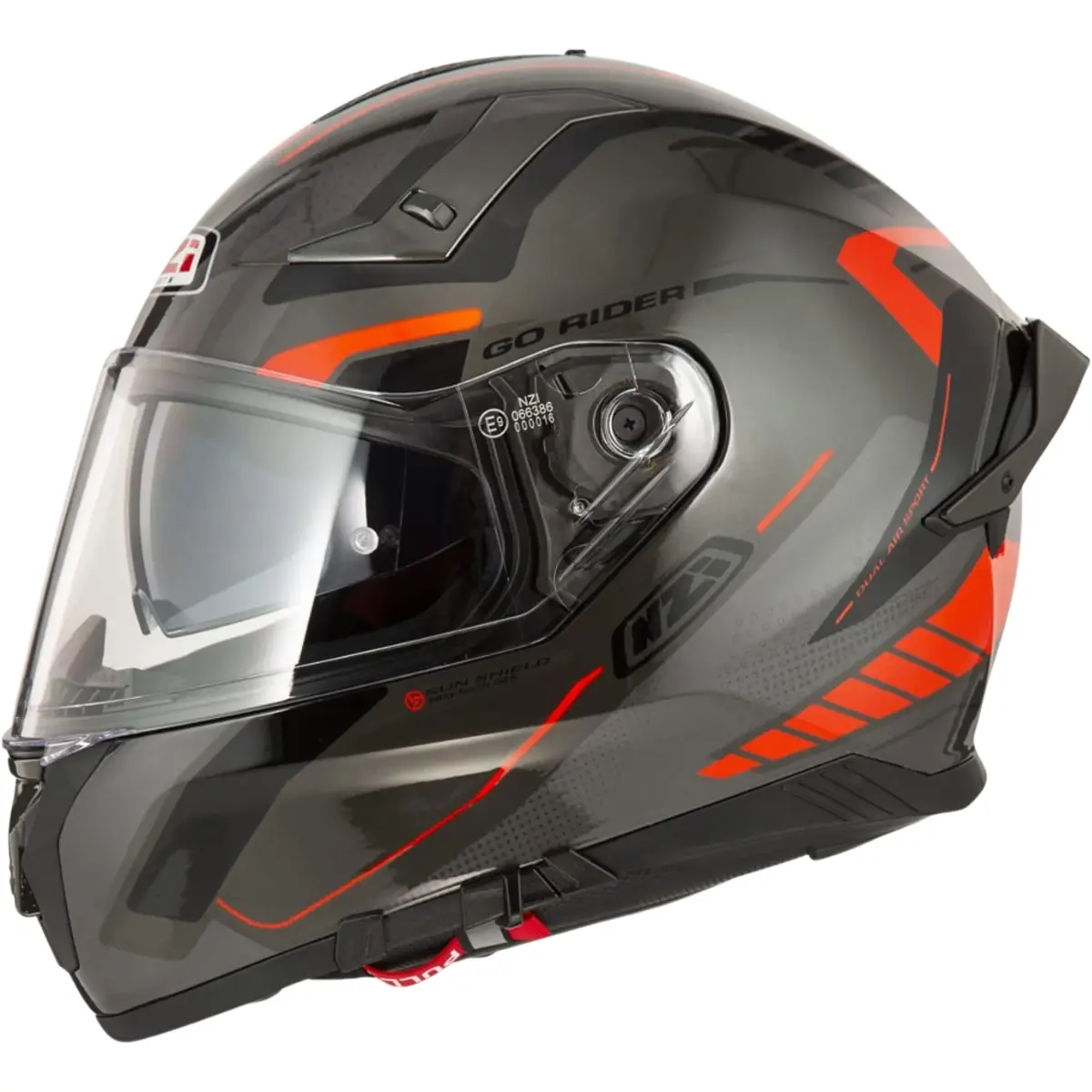 Capacete NZI Go Rider Motion - Cinza/Vermelho/Preto - Grid Motors