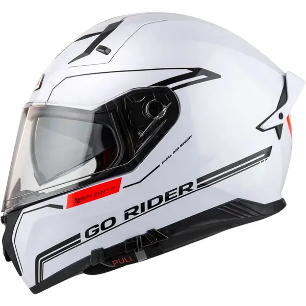 Capacete NZI Go Rider Solid Noveau - Branco - Black Friday Grid Motors