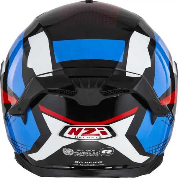 Capacete NZI Go Rider Quadri - Preto/Vermelho/Azul - Grid Motors