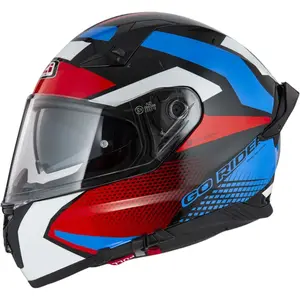 Capacete NZI Go Rider Quadri - Preto/Vermelho/Azul