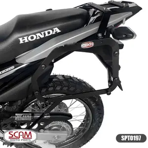 Imagem 1 de Suporte Lateral Scam Honda Bros 160 (apartir de 2015) / XRE 190 (apartir de 2016) Preto - SPTO197