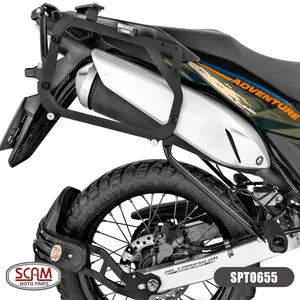 Imagem 2 de Suporte Lateral Scam Honda Sahara 300 (apartir de 2024) / XRE 300 (apartir de 2010) Preto - SPTO655