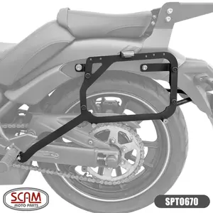 Suporte Lateral Scam Kawasaki Vulcan 650 (apartir de 2015) Preto - SPTO670