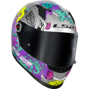 Imagem 4 de Capacete LS2 FF358 Classic Dreamcatcher - Prata/Amarelo